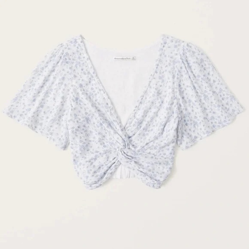 Abercrombie & Fitch Knot-Front Flutter Sleeve Top - image 3